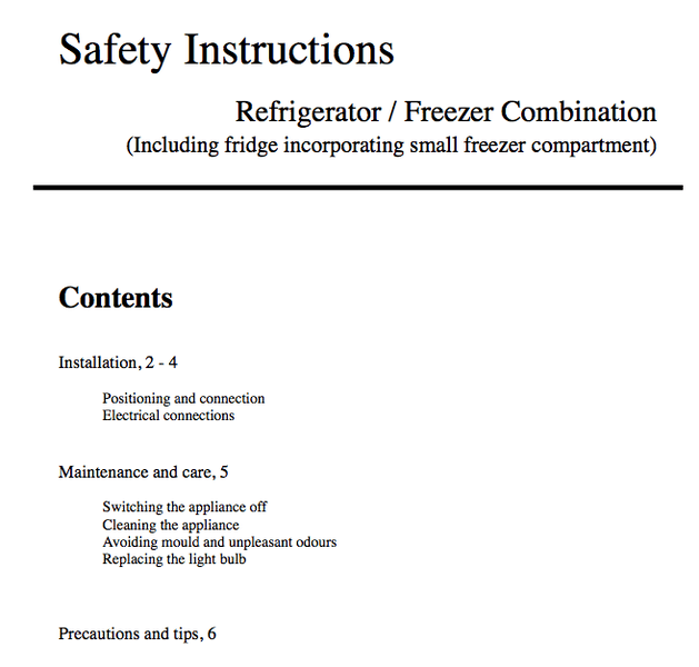 Generic Refrigerator and Freezer Combo Safety Instructions - GRL ...